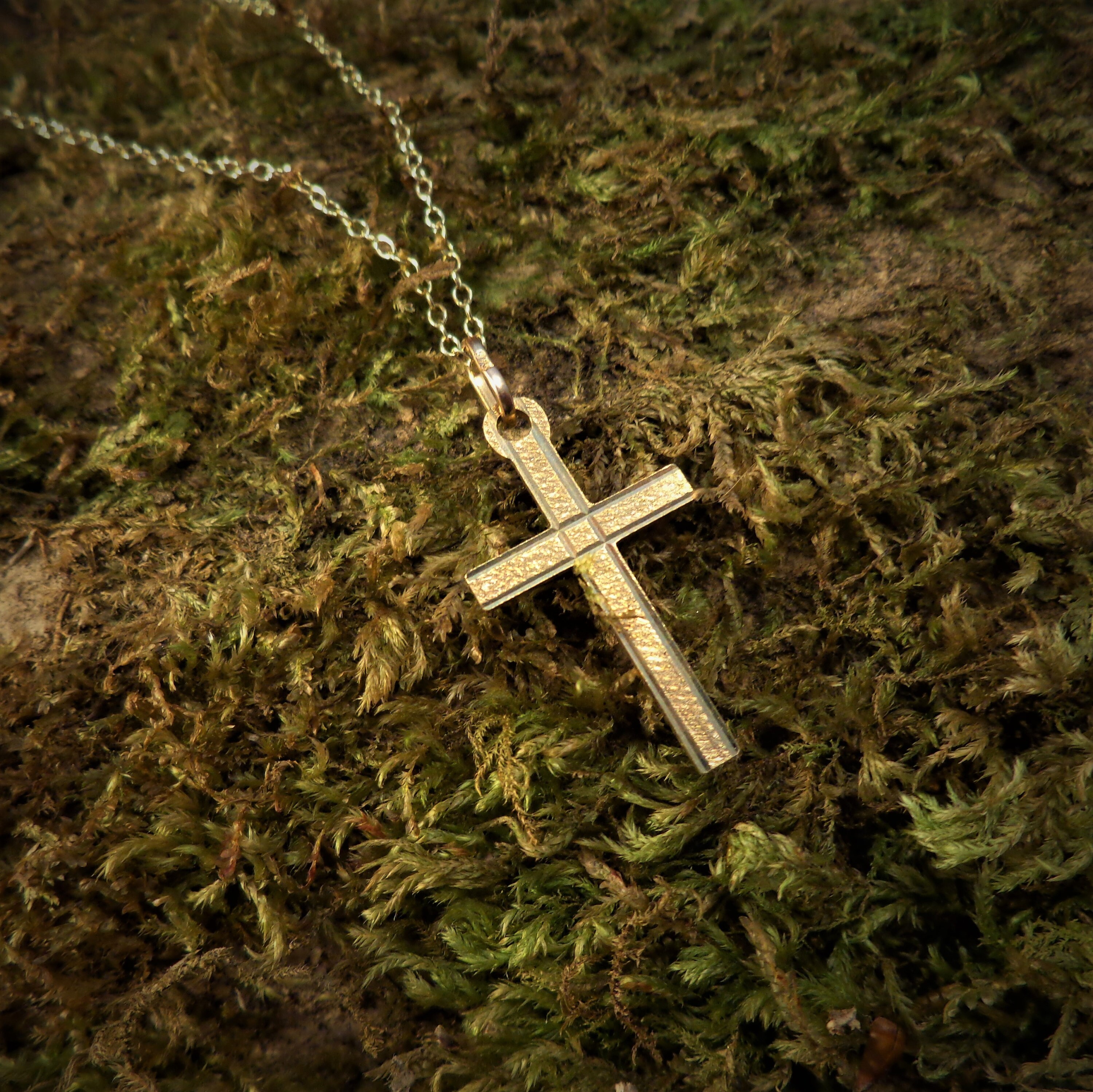 Vintage 9ct Gold Engraved Cross & Chain Etsy