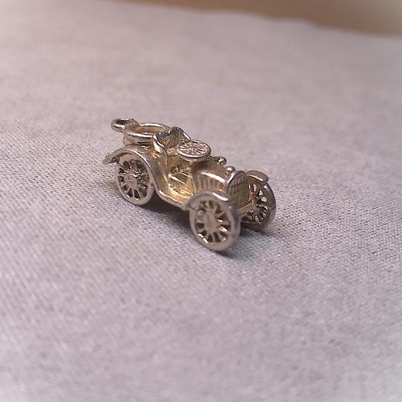 Solid Silver Vintage Car Charm - image 2