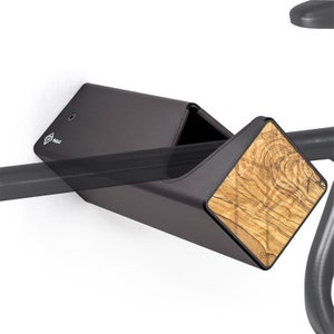 PARAX bicycle wall mount bike rack (D-RACK/black/black) with different wooden fronts