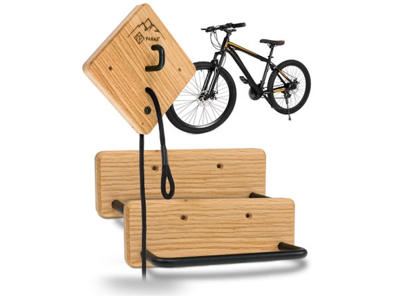 Fahrrad Wandhalterung U-RACK für alle Bikes geeignet MTB BMX Rennrad  Damenrad Gravelbike aus hochwertigem Eichenholz -  Schweiz