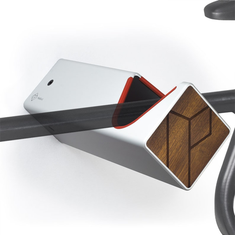 PARAX Bicycle Wall Mount Bike Rack (D-RACK/silver/red) with various wooden fronts