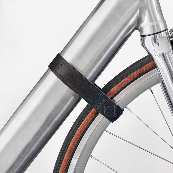 PARAX leather straps for fixing the front wheel - suitable for bicycle wall mounts from PARAX and other manufacturers (D-STRAP)