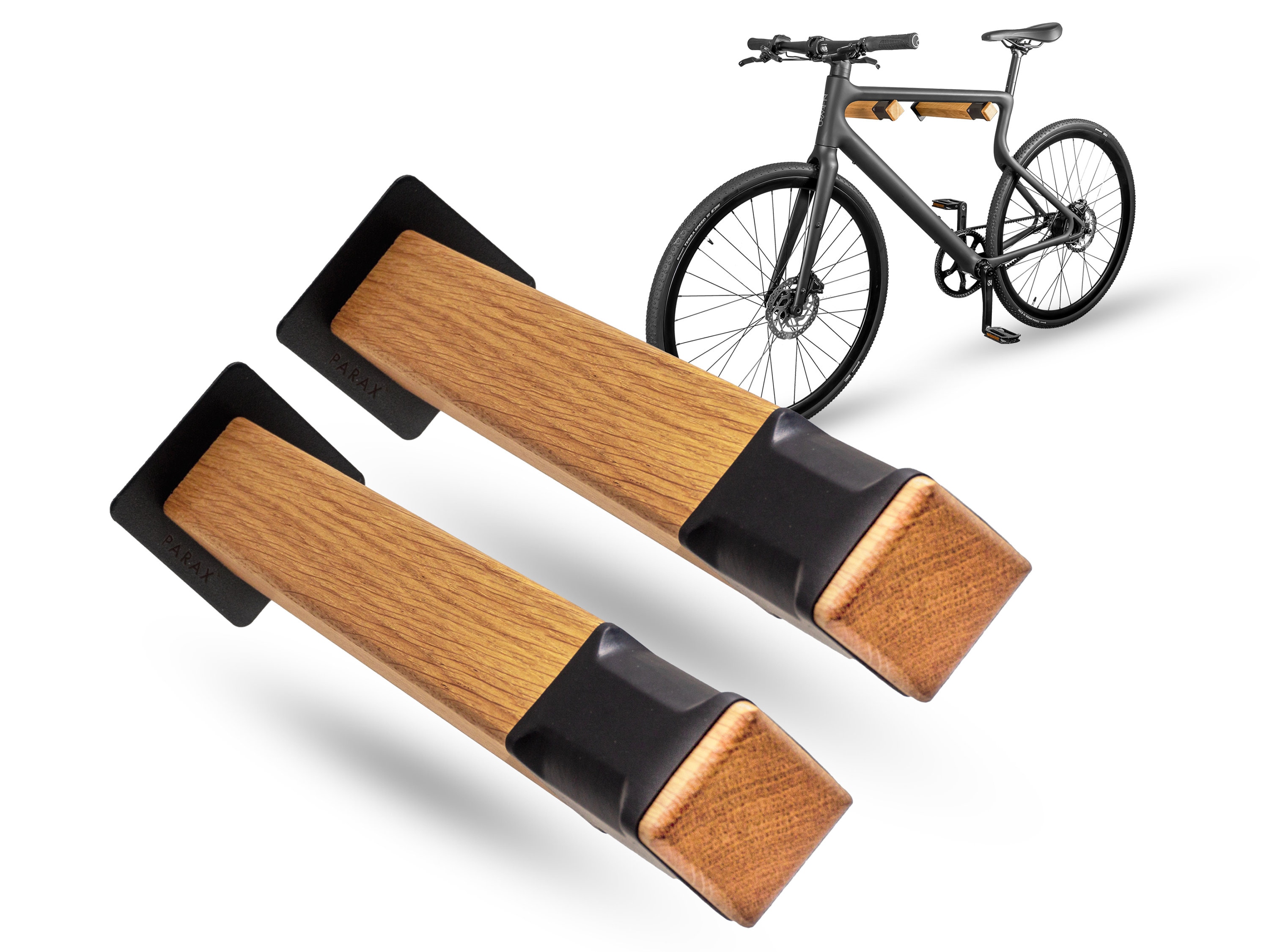 Support vélo mural en bois de hêtre