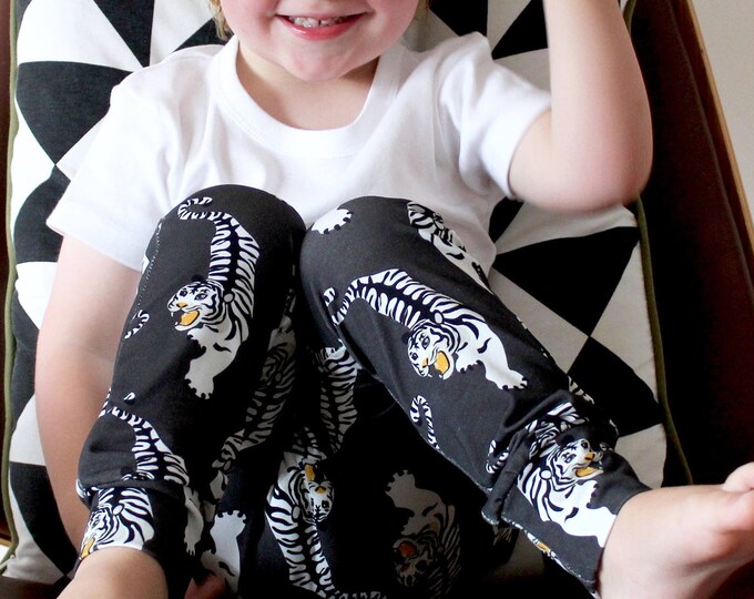 Organic Tiger Leggings, Baby Boy Pants, Harem Leggings, Baby Girl