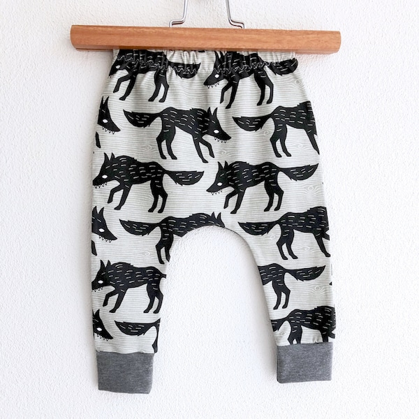 Wolf baby leggings, organic baby leggings, organic baby clothes, toddler boy leggings, baby boy leggings, baby girl leggings, baby boy pants