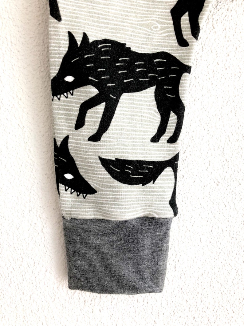 Wolf baby leggings, organic baby leggings, organic baby clothes, toddler boy leggings, baby boy leggings, baby girl leggings, baby boy pants image 2