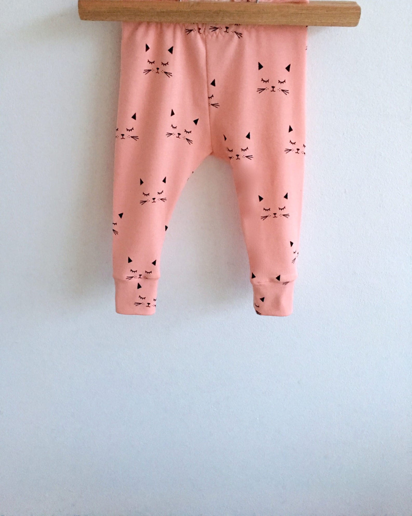 Cat Face Baby Leggings Organic Baby Leggings Baby Girl Etsy