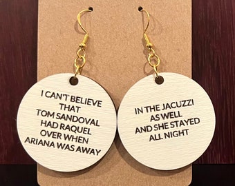 Scandoval Vanderpump Rules Earrings Jewelry, Ariana Tom Sandoval Raquel, Bravo Christmas Ornament, Ken Todd Quote, Bravo TV Gift, Reality TV