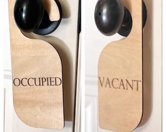 Occupied Vacant Door Knob Hanger, Do Not Disturb Door Sign, Double-sided Wooden Door Hanger, Privacy Custom Door Sign