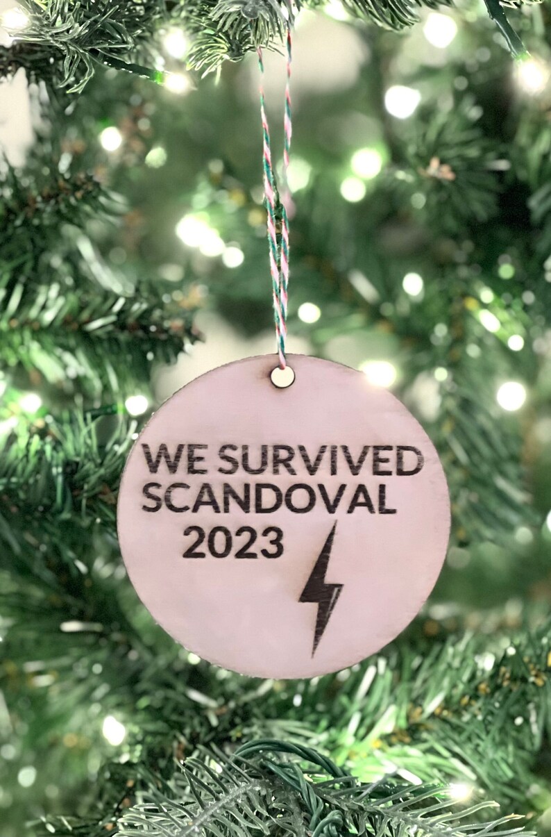 We Survived Scandoval Vanderpump Rules Ornament, Ariana Tom Sandoval Raquel, Bravo Christmas Ornament, Bravo TV Vanderpump Gift, Reality TV image 1