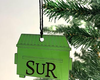 Vanderpump Rules SUR Back Alley Dumpster Ornament, Funny Bravo TV Christmas Holiday Gift