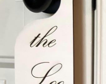 The Loo Door Knob Hanger, Bathroom, Powder Room, Guest, Restroom Door Sign, Wooden Door Hanger, Custom Door Sign