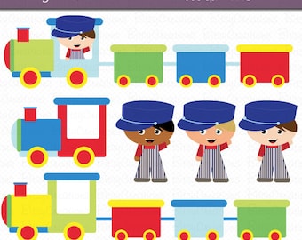 Trainieren von jungen Clipart Digital Art Set kommerzielle Nutzung Clip Art sofortiges Download Zug Clipart