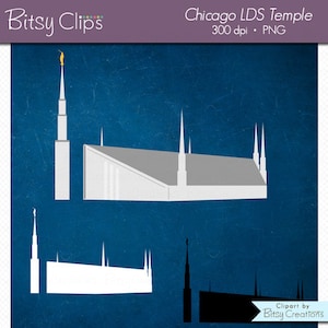 Commercieel gebruik van LDS tempel Clipart - Chicago Illinois - Clip Art INSTANT Download digitale kunst Set - Mormon Clipart