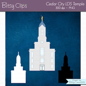 LDS Temple Clipart - Cedar City Utah - Commercial Use Clip Art INSTANT Download Digital Art Set - Mormon Clipart - Utah Clipart