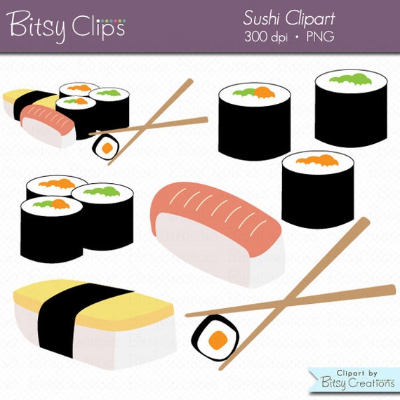 Sushi Digital Art Set Clipart Commercial Use Clip Art Instant Etsy,Free Crochet Shawl Patterns To Download