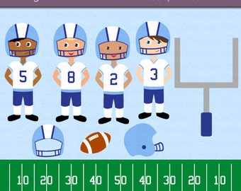 American Football Boys Digital Art Set Clipart Commercial Use Clip Art INSTANT Download Football Clipart
