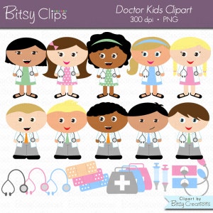Doctor Kids Digital Art Set Clipart Commercial Use Clip Art INSTANT Download Doctor Clipart Medical Clipart