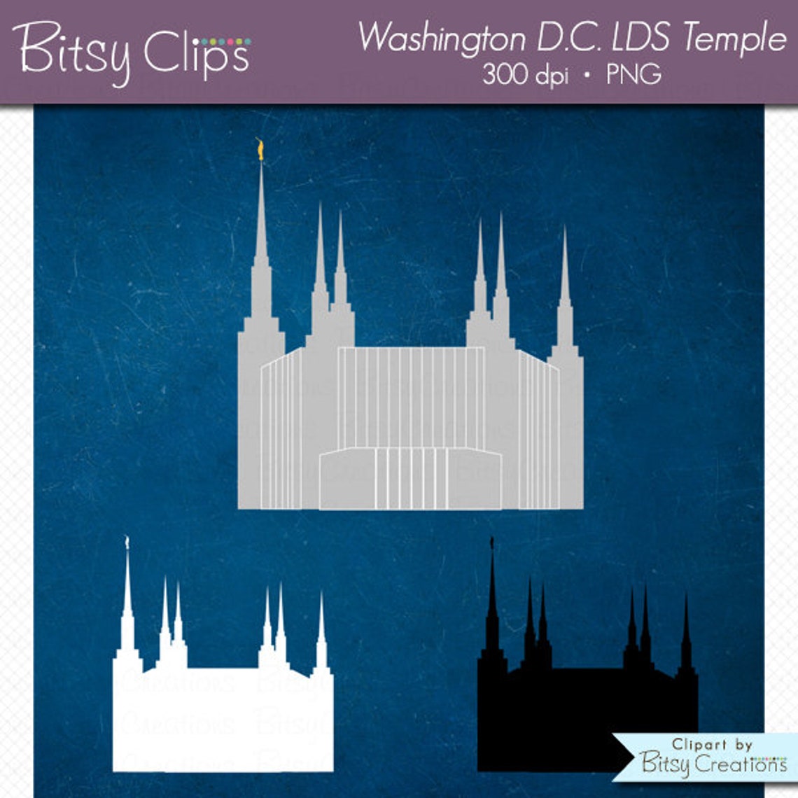 LDS Temple Clipart Washington D.C. Commercial Use Clip Art INSTANT