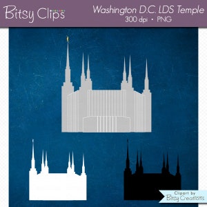 Clipart do Templo SUD - Washington D.C. - Clip Art de uso comercial Download instantâneo conjunto de arte digital - Clipart Mórmon - Igreja de Jesus Cristo