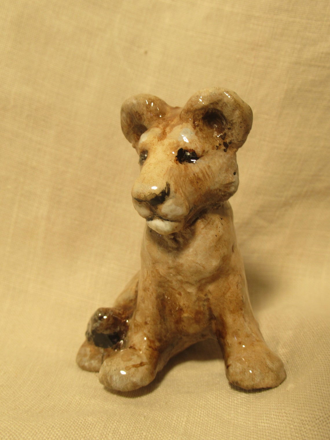 Hevener Lion Cub Miniature Figurine | Etsy