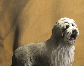 Ron Hevener Bearded Collie Dog Figurine in the making
