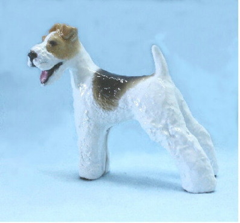 Wire Fox Terrier Dog Figurine Etsy