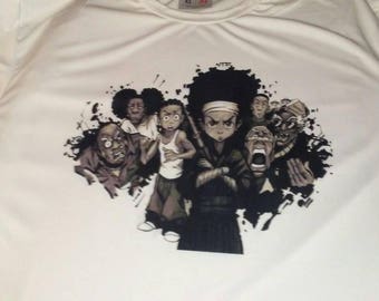 THE BOONDOCKS HUEY ANIMATED CARTOON MEN/'S BLACK T-SHIRT SIZE S M L XL 2XL 3XL