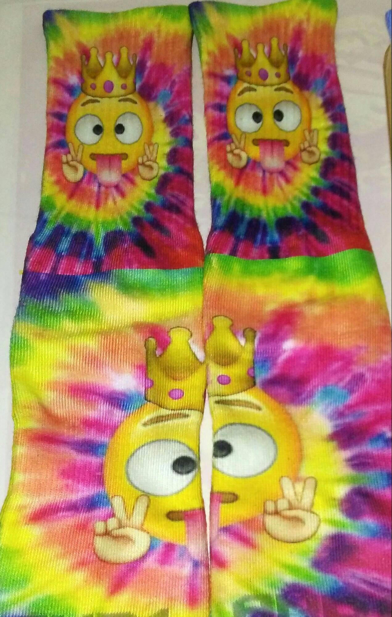 Hippie emoji custom dryfit socks