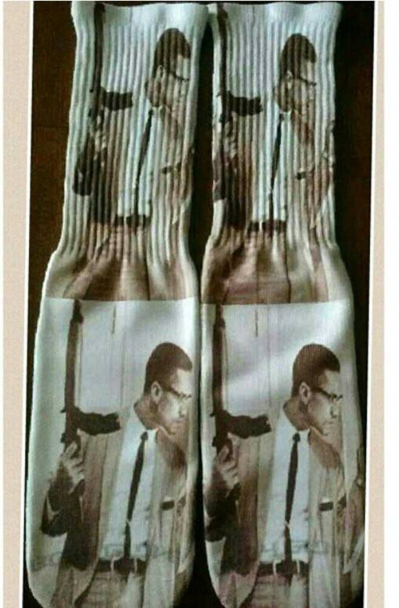Malcolm x any means necessary custom dryfit socks
