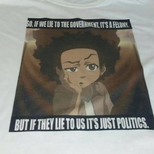 Koszulka polietylenowa Boondocks Huey Political w kolorze białym