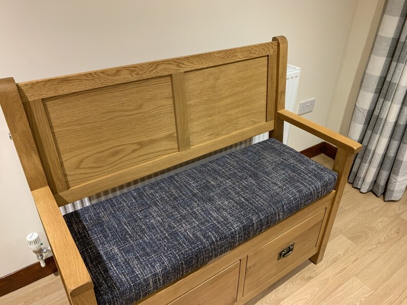 Custom Grey Bench Cushion Made to Order Washable Removable Etsy