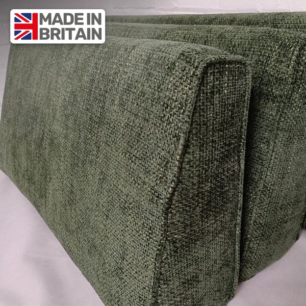 Wedge Back Cushions Headboard Triangular Wedge Piped Pillow Cushion Prop Sofa Bolster Cushion MADE IN UK Custom Sizes Best Quality