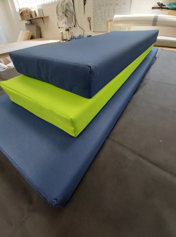 Outdoor Waterproof Bench Custom Cushions Zipper on Back. Blue Etsy UK