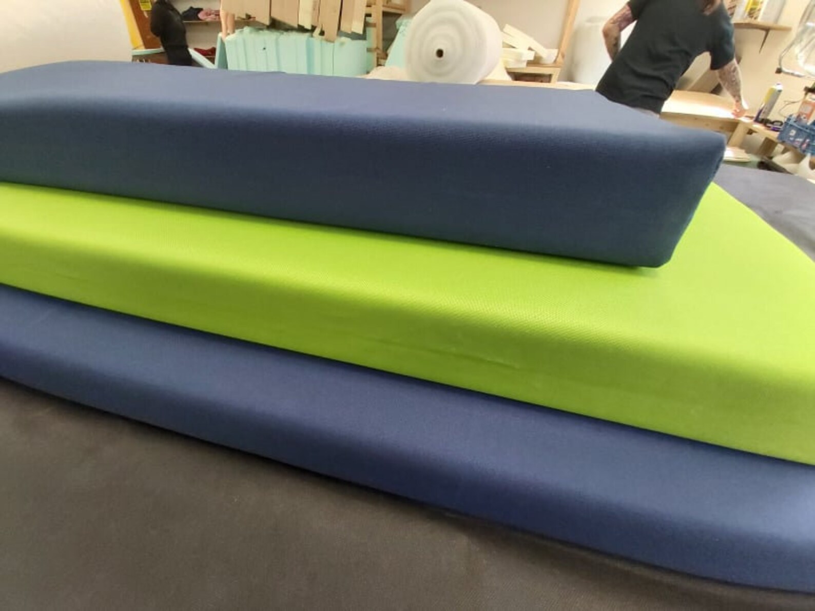 Outdoor Waterproof Bench Custom Cushions Zipper on Back. Blue Etsy UK