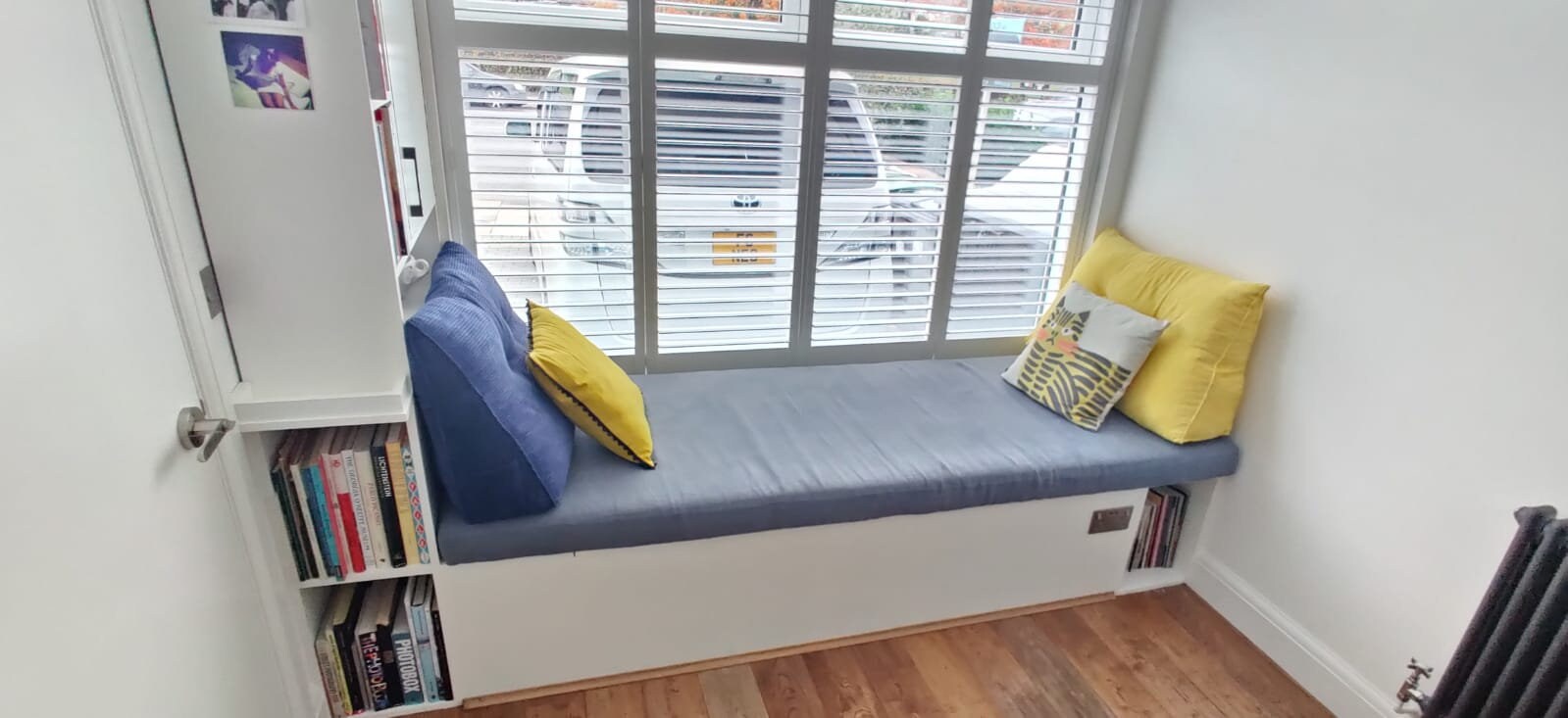 Grey Cotton Window Seat Cushion Made to Order Zipper on Back. Etsy UK