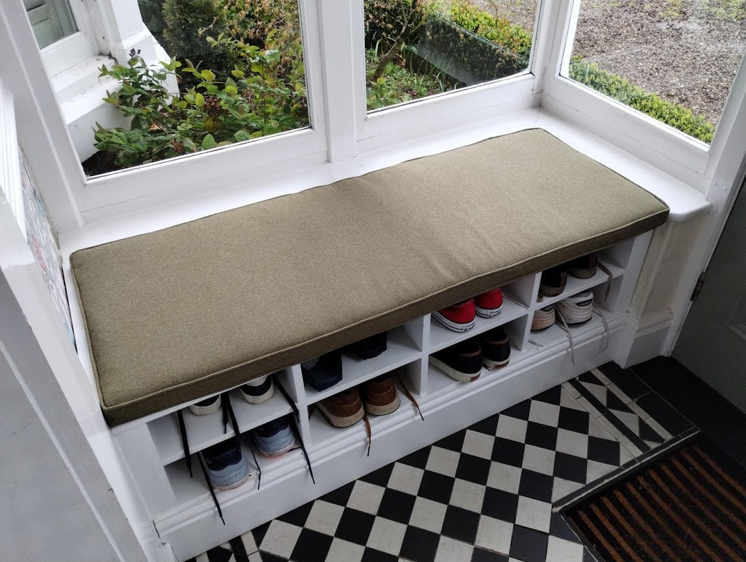 Shoe Bench Cushion Alcove Bench Seat Beige Tundra Wipe Clean, UK