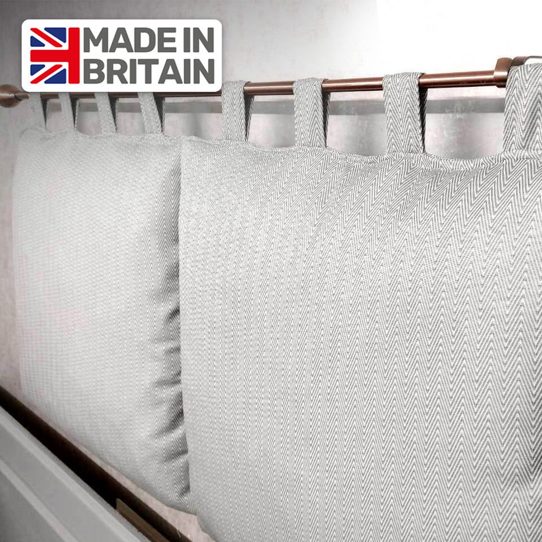 Soft Wipe Clean Herringbone Silver Taupe Headboard Cushions Wall