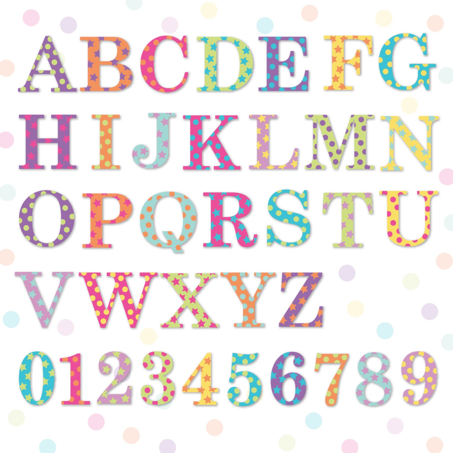 rainbow alphabet clipart alphabet clipart set of 66 etsy