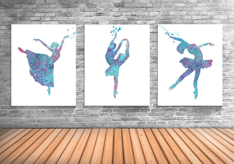 Ballerina Ballet Art Dance Studio Decor Ballerina Watercolor Painting Set Of Three Limited Edition Prints Ds6