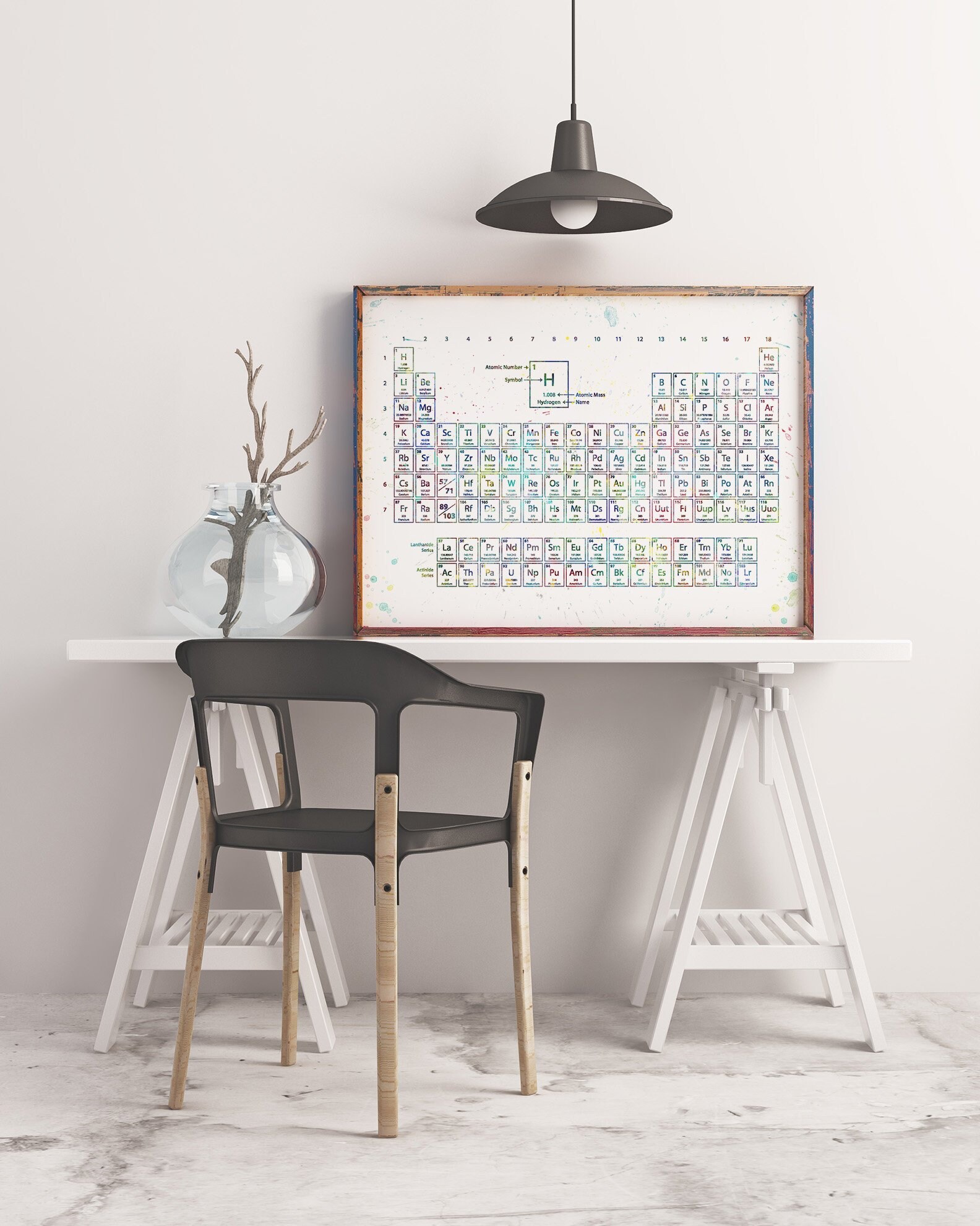 Periodic Table Watercolor Art Print Science Art Gift