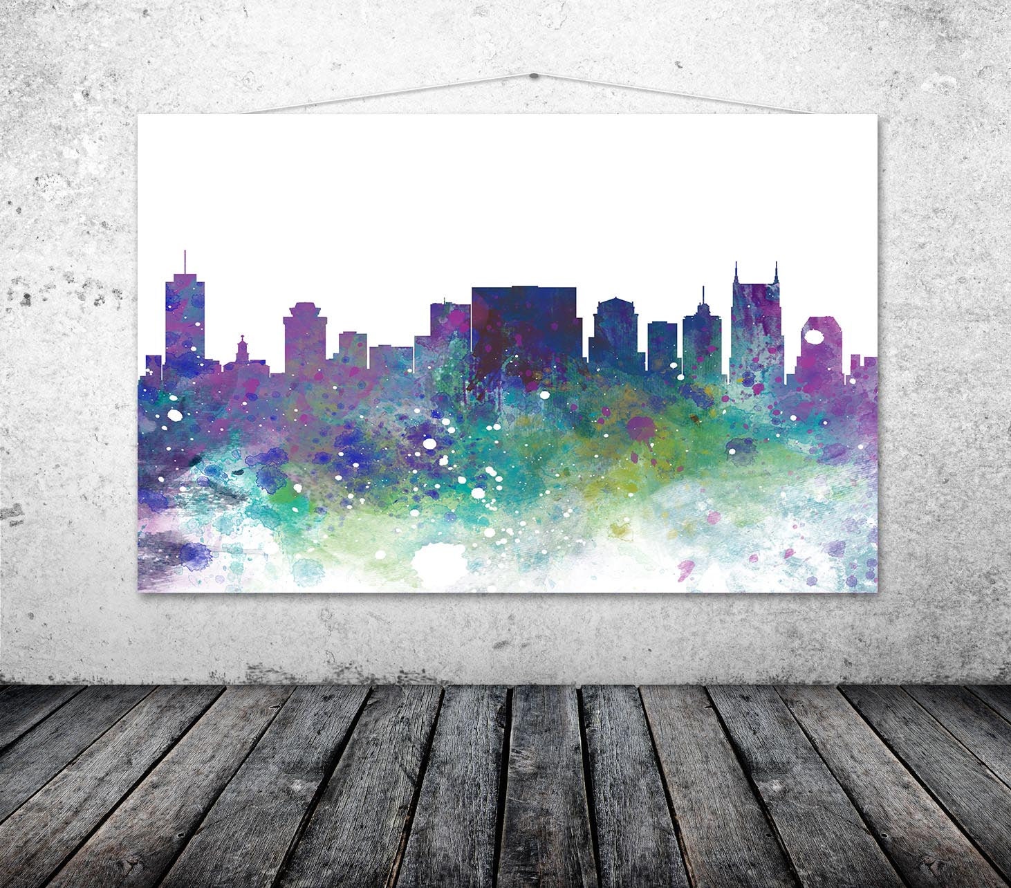 Nashville City Skyline Nashville Art Print Nashville
