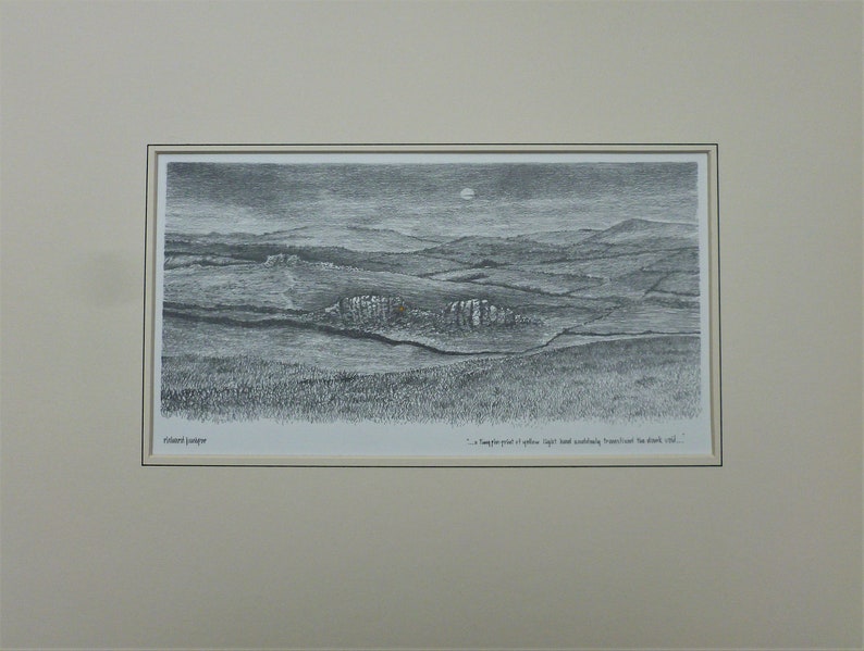 Landscape Original Art in Graphite Pencil Dartmoor Devon