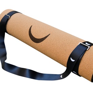 Moon Phase Yoga Mat Strap, Celestial Yoga Mat Carrier, Adjustable Lunar Yoga Sling, Boho Mat Holder, Meditation Accessory, Moon Lover Gift image 2