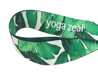 Banana Leaf Yoga Mat Strap, Tropical Yoga Mat Carrier, Adjustable Yoga Sling, Palm Leaf Mat Holder, Fitness Accessory, Yoga Lover Gift