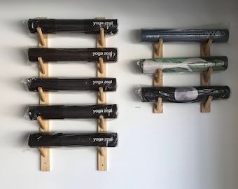 Yoga Mat Rack /  1, 2, 3, 4, 5, 6, 10, 20 Mat Racks / Yoga Mat Holder / Custom Yoga Mat Rack / Mat Storage / Hang Yoga Mats / Wall Rack/Foam