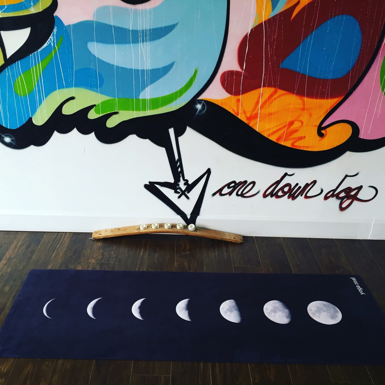 Black Lunar Yoga Mat Ecofriendly Printed Design Nonslip Etsy