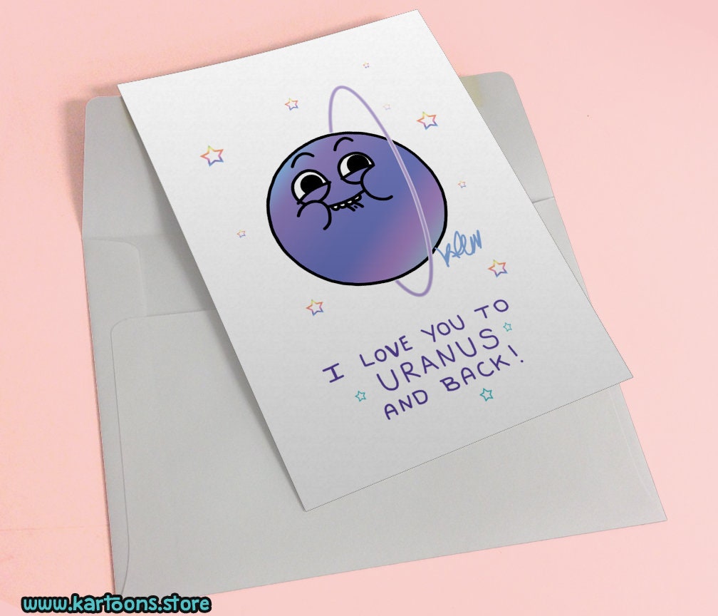 I love you to uranus and back greeting card i love you to Etsy