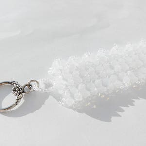 Bracelet manchette en cristal de Swarovski blanc opalescent soirée mariage fête cérémonie Noel image 2