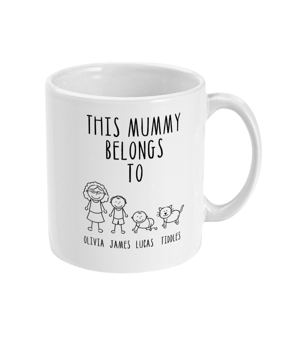 Mum mug personalised mummy family coffee cup stick figure Etsy
